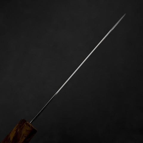 Kiritsuke Petty VG-10 Damas Manche en Bois de Bouleau Jaune Brun 120mm-[Musashi]-[Couteaux de cuisine japonais]