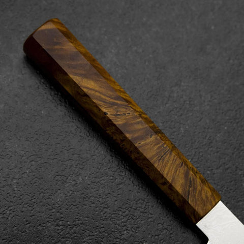 Kiritsuke Petty VG-10 Damas Manche en Bois de Bouleau Jaune Brun 120mm-[Musashi]-[Couteaux de cuisine japonais]