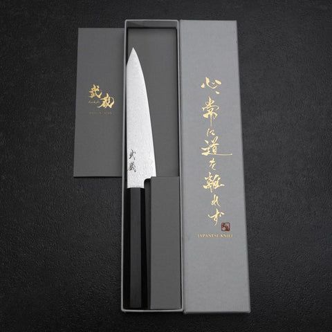 Kiritsuke Petty VG-10 Damas Manche en Ébène 145mm-[Musashi]-[Couteaux de cuisine japonais]