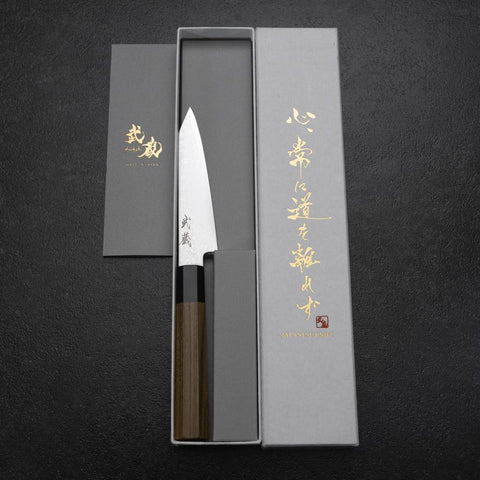 Kiritsuke Petty VG-10 Damas Manche en Zelkova 110mm-[Musashi]-[Couteaux de cuisine japonais]