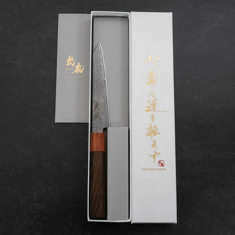 Kiritsuke Petty VG-10 Damascus Shitan Ebony Handle 135mm (5.3”)