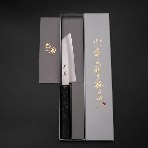 Kiritsuke Petty VG-10 Poli Manche Ishime Noir 125mm-[Musashi]-[Couteaux de cuisine japonais]
