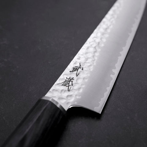 Kiritsuke Petty VG-10 Tsuchime Manche Oval Pourpre 150mm-[Musashi]-[Couteaux de cuisine japonais]