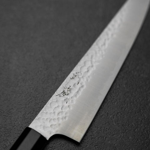 Kiritsuke Petty VG-10 Tsuchime Manche en Buffle et Ébène 150mm-[Musashi]-[Couteaux de cuisine japonais]