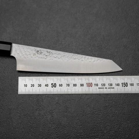 Kiritsuke Petty VG-10 Tsuchime Manche en Buffle et Ébène 150mm-[Musashi]-[Couteaux de cuisine japonais]