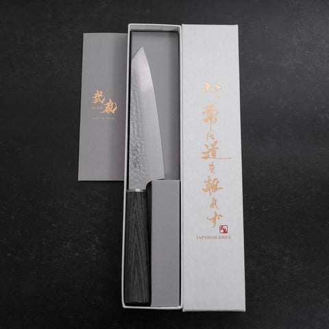 Kiritsuke Petty VG-10 Tsuchime Manche en Cerisier Anthracite 150mm-[Musashi]-[Couteaux de cuisine japonais]