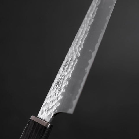 Kiritsuke Petty VG-10 Tsuchime Manche en cerisier anthracite 150mm-[Musashi]-[Couteaux de cuisine japonais]