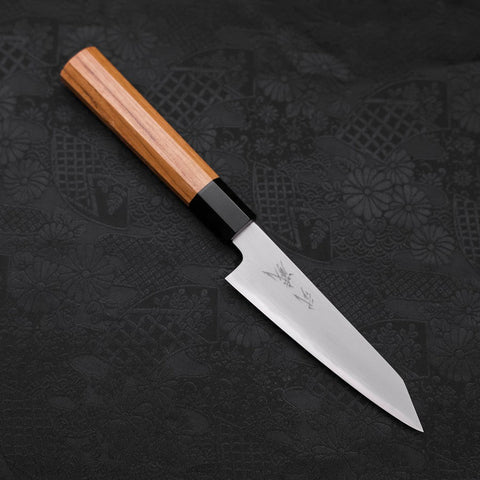 Kiritsuke Petty White Steel #2 Kasumi Manche en Buffle et Bois de Teck 120mm-[Musashi]-[Couteaux de cuisine japonais]