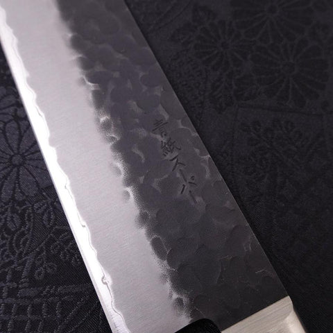 Kiritsuke Revêtement Inox Blue Super Kurouchi Tsuchime Manche Occidental 210mm-[Musashi]-[Couteaux de cuisine japonais]