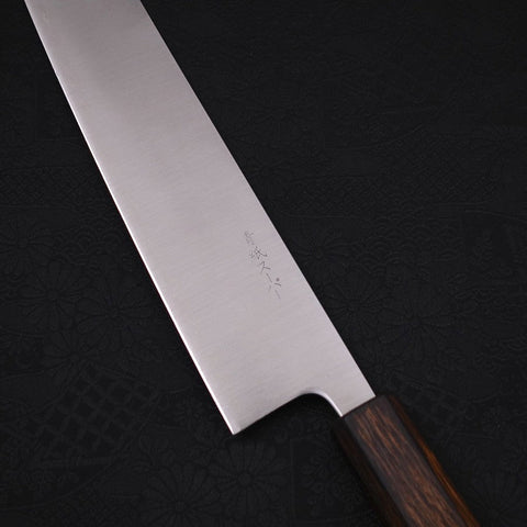 Kiritsuke Revêtement Inox Blue Super Poli Manche Sumi Urushi 210mm-[Musashi]-[Couteaux de cuisine japonais]