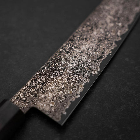 Kiritsuke SG-2 Damas en Vagues Noir Manche en Ébène 210mm-[Musashi]-[Couteaux de cuisine japonais]
