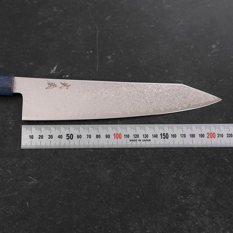 Kiritsuke SG-2 Nickel en Vagues Damas Manche en Érable Bleu 210mm-[Musashi]-[Couteaux de cuisine japonais]