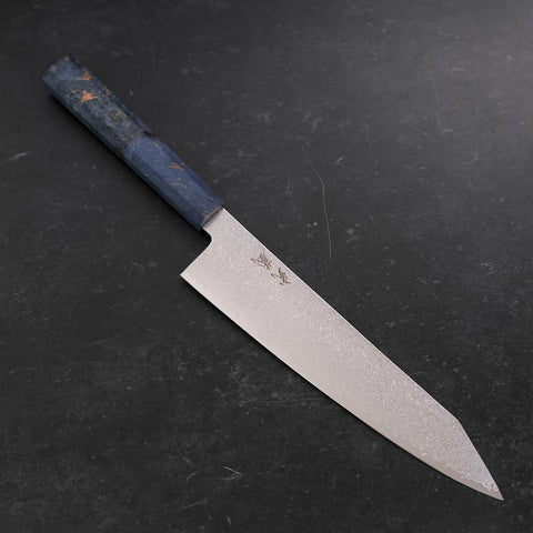 Kiritsuke SG-2 Nickel en Vagues Damas Manche en Érable Bleu 210mm-[Musashi]-[Couteaux de cuisine japonais]