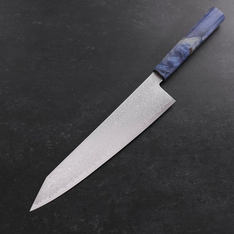 Kiritsuke SG-2 Nickel en Vagues Damas Manche en Érable Bleu 240mm-[Musashi]-[Couteaux de cuisine japonais]