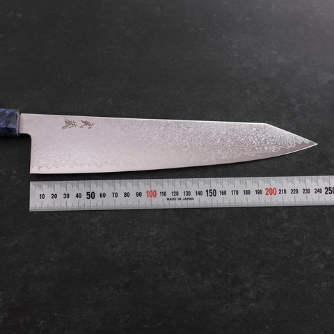 Kiritsuke SG-2 Nickel en Vagues Damas Manche en Érable Bleu 240mm-[Musashi]-[Couteaux de cuisine japonais]
