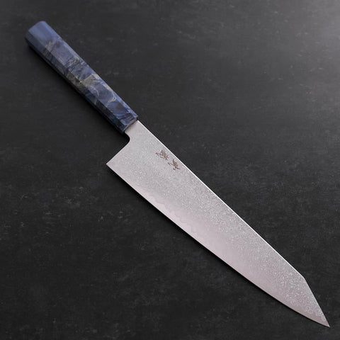 Kiritsuke SG-2 Nickel en Vagues Damas Manche en Érable Bleu 240mm-[Musashi]-[Couteaux de cuisine japonais]