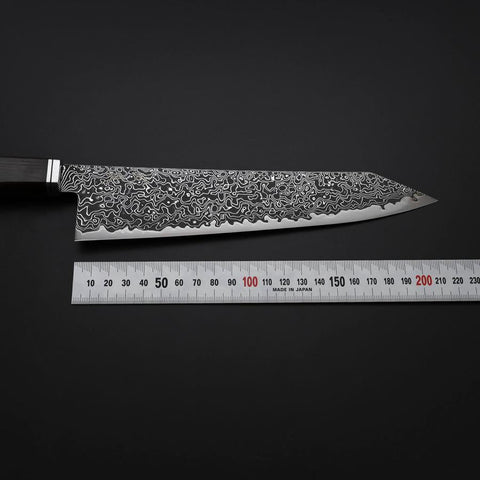Kiritsuke SG-2 Nickel en Vagues Damas Noir Manche Occidental en Ébène 210mm-[Musashi]-[Couteaux de cuisine japonais]