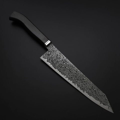 Kiritsuke SG-2 Nickel en Vagues Damas Noir Manche Occidental en Ébène 210mm-[Musashi]-[Couteaux de cuisine japonais]