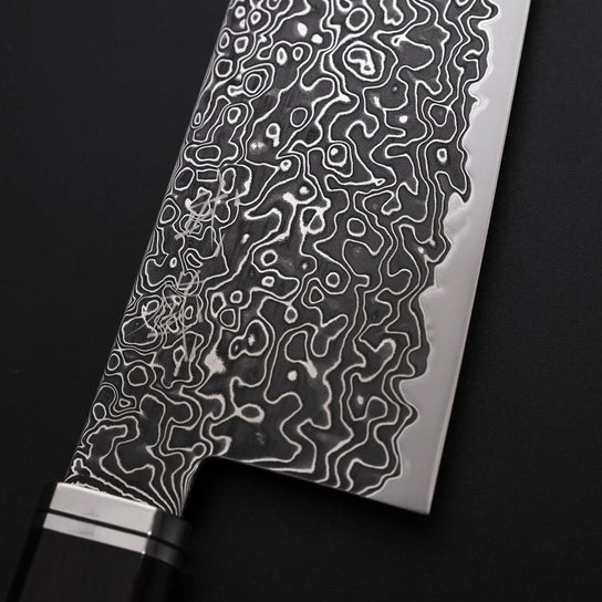 Kiritsuke SG-2 Nickel en Vagues Damas Noir Manche Occidental en Ébène 240mm
