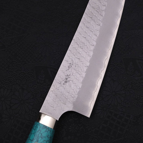 Kiritsuke SG-2 Tsuchime Manche en Turquoise Vert 200mm-[Musashi]-[Couteaux de cuisine japonais]