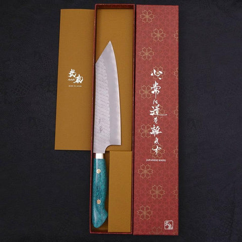 Kiritsuke SG-2 Tsuchime Manche en Turquoise Vert 200mm-[Musashi]-[Couteaux de cuisine japonais]