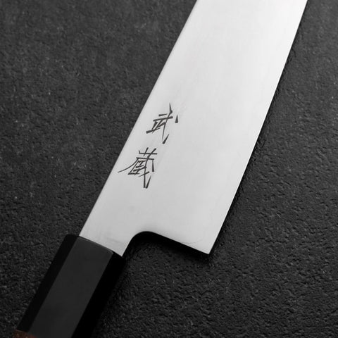 Kiritsuke SLD Mirror Buffalo Walnut Handle 205mm (8.1”)-[Musashi]-[Japanese-Kitchen-Knives]