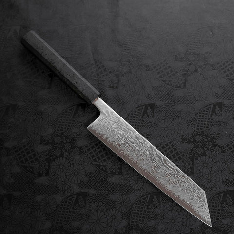 Kiritsuke SLD Nickel en Vagues Damas Manche Ishime Urushi Noir 210mm-[Musashi]-[Couteaux de cuisine japonais]