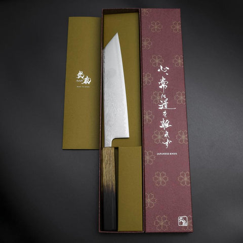 Kiritsuke SLD Nickel en Vagues Damas Manche Yaki Urushi 210mm-[Musashi]-[Couteaux de cuisine japonais]