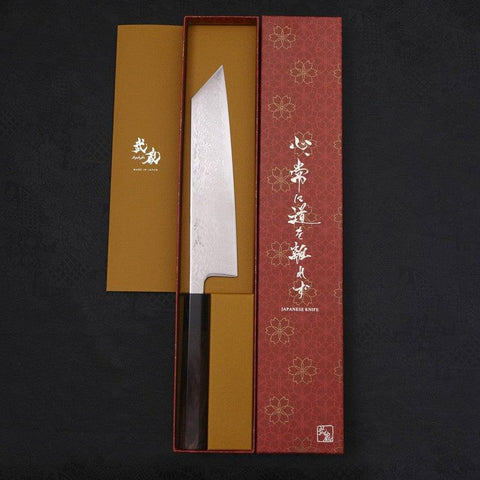 Kiritsuke SLD Nickel en Vagues Damas Manche en Buffle et Ébène 210mm-[Musashi]-[Couteaux de cuisine japonais]
