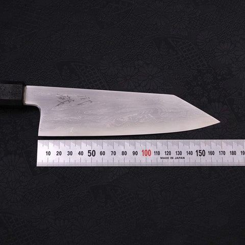 Kiritsuke Santoku Blue Steel #1 Suminagashi Manche en Ishime Noir 170mm-[Musashi]-[Couteaux de cuisine japonais]