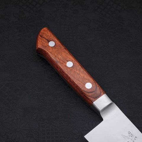 Kiritsuke Santoku VG-5 Tsuchime Manche Occidental Marron 190mm-[Musashi]-[Couteaux de cuisine japonais]