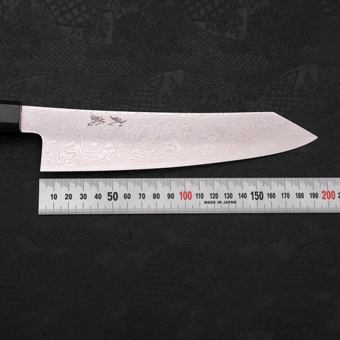 Kiritsuke Silver Steel #3 Damas Manche en Buffle et Bois de Teck 210mm-[Musashi]-[Couteaux de cuisine japonais]