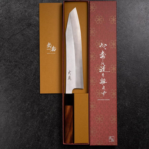 Kiritsuke Silver Steel #3 Kasumi Manche en Buffle et Bubinga 240mm-[Musashi]-[Couteaux de cuisine japonais]
