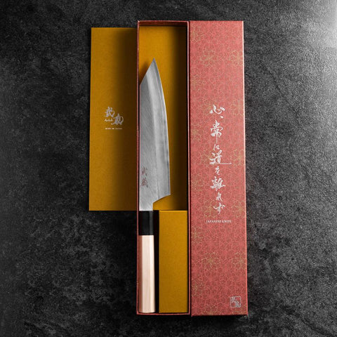 Kiritsuke Silver Steel #3 Kasumi Manche en Buffle et Magnolia 200mm-[Musashi]-[Couteaux de cuisine japonais]
