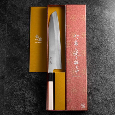Kiritsuke Silver Steel #3 Kasumi Manche en Buffle et Magnolia 240mm-[Musashi]-[Couteaux de cuisine japonais]