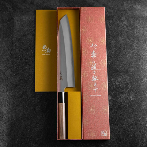 Kiritsuke Silver Steel #3 Kasumi Manche en Buffle et Noyer 240mm-[Musashi]-[Couteaux de cuisine japonais]
