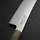 Kiritsuke Silver Steel #3 Nickel en Vagues Damas Manche en Buffle et Turquoise 210mm-[Musashi]-[Couteaux de cuisine japonais]