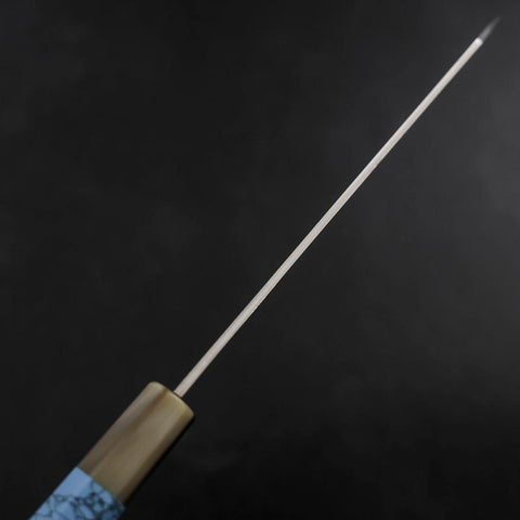 Kiritsuke Silver Steel #3 Nickel en Vagues Damas Manche en Buffle et Turquoise 210mm-[Musashi]-[Couteaux de cuisine japonais]