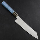 Kiritsuke Silver Steel #3 Nickel en Vagues Damas Manche en Buffle et Turquoise 210mm-[Musashi]-[Couteaux de cuisine japonais]