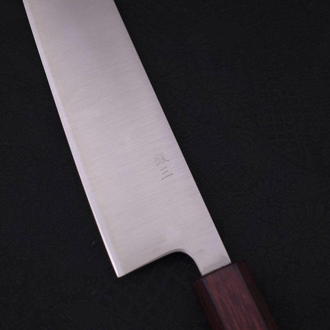 Kiritsuke Silver Steel #3 Poli Manche Urushi Pourpre 210mm-[Musashi]-[Couteaux de cuisine japonais]