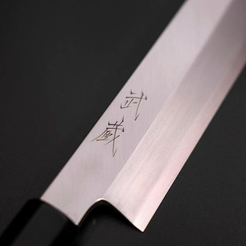 Kiritsuke Silver Steel #3 Poli Manche en Buffle et Ébène 260mm-[Musashi]-[Couteaux de cuisine japonais]