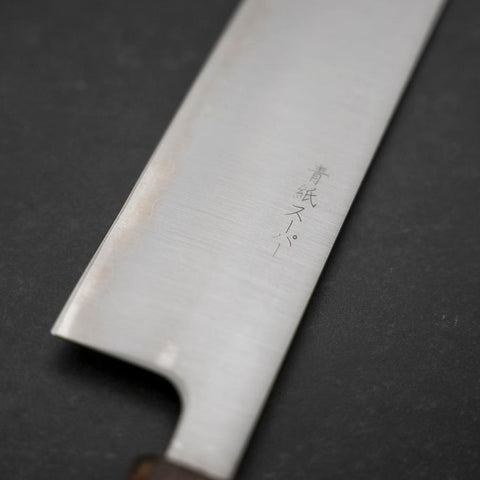 Kiritsuke Stainless Clad Blue Super Polished Sumi Urushi Handle 240mm-[Musashi]-[Couteaux de cuisine japonais]