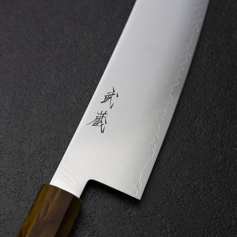 Kiritsuke VG-10 Damas Manche Bois de Bouleau Jaune 210mm-[Musashi]-[Couteaux de cuisine japonais]