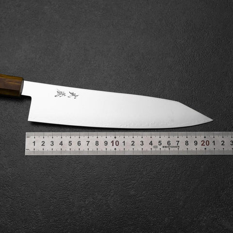 Kiritsuke VG-10 Damas Manche Bois de Bouleau Jaune 210mm-[Musashi]-[Couteaux de cuisine japonais]