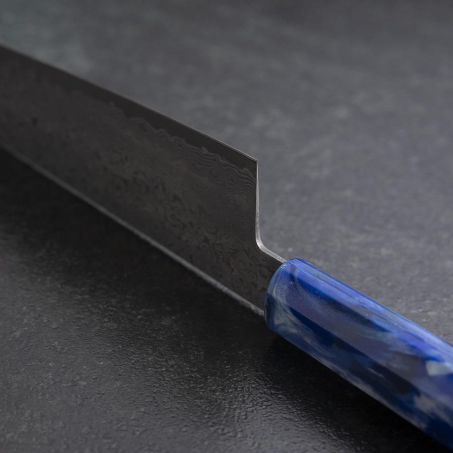 Kiritsuke VG-10 Damascus Ocean Blue Handle 210mm (8.3”)-[Musashi]-[Japanese-Kitchen-Knives]