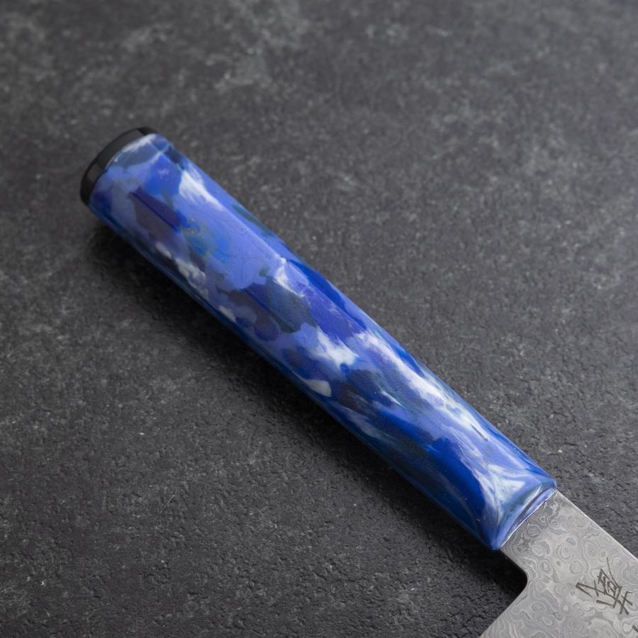 Kiritsuke VG-10 Damascus Ocean Blue Handle 210mm (8.3”)-[Musashi]-[Japanese-Kitchen-Knives]