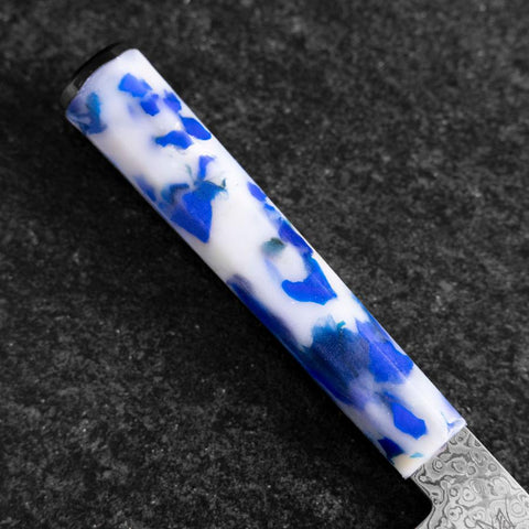 Kiritsuke VG-10 Damas Manche Océan Mix Bleu et Blanc 210mm-[Musashi]-[Couteaux de cuisine japonais]