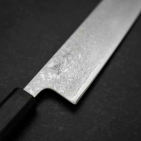 Kiritsuke VG-10 Damas Manche Urushi Bleu Foncé 210mm-[Musashi]-[Couteaux de cuisine japonais]