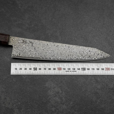 Kiritsuke VG-10 Damas Manche en Bois de Bouleau Marron 210mm-[Musashi]-[Couteaux de cuisine japonais]