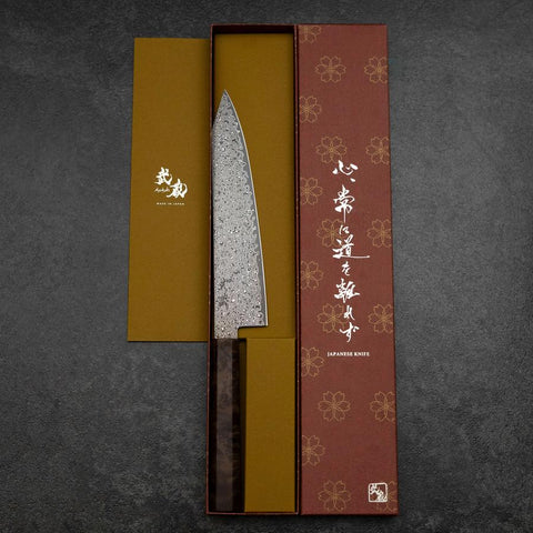 Kiritsuke VG-10 Damas Manche en Bois de Bouleau Marron 210mm-[Musashi]-[Couteaux de cuisine japonais]